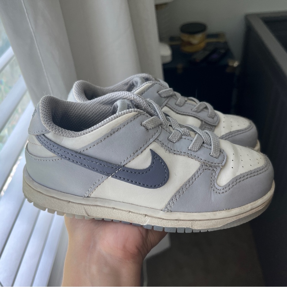 Nike Dunk Low Gray and White Sneakers Toddler 10C